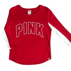 Victoria’s Secret PINK Women’s 3/4 Sleeve Red Top Size M